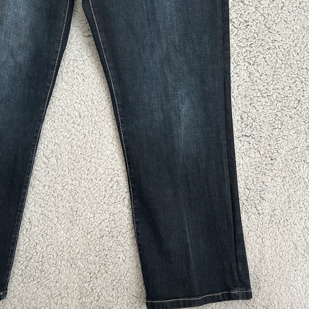 IZOD Comfort Stretch Straight Mens Jeans 34x30 (34X28) Fit Dark Wash Blue Denim - Picture 7 of 13